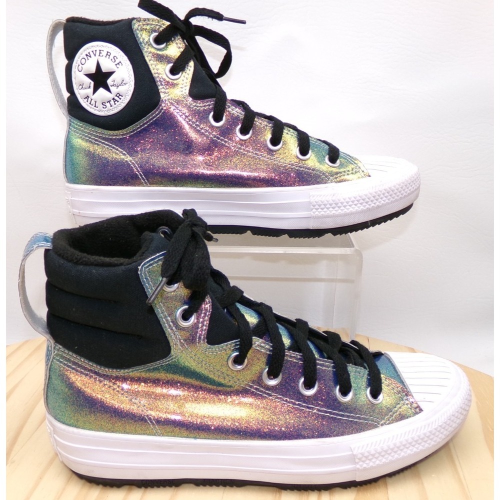 Converse Counter Climate Berkshire Boot Kids Sz 6 Iridescent Holographic Glitter